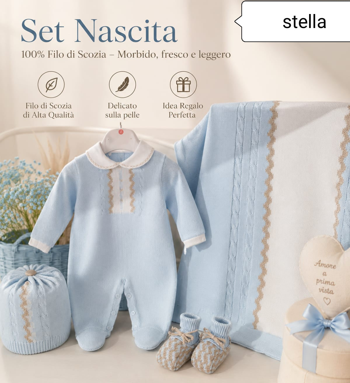 Uscita clinica stella in filo di puro cotone