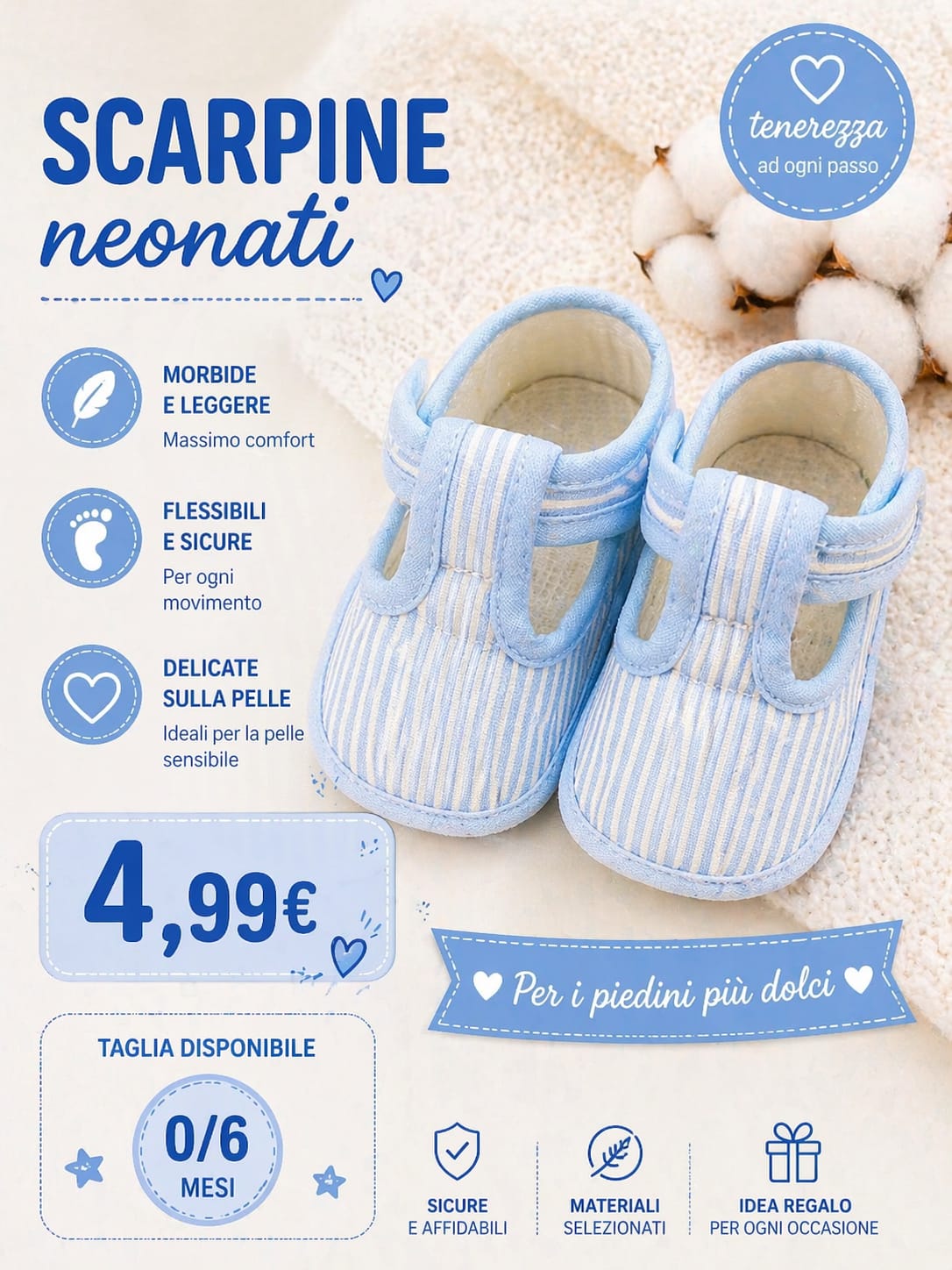 Scarpine estive 0/6 mesi