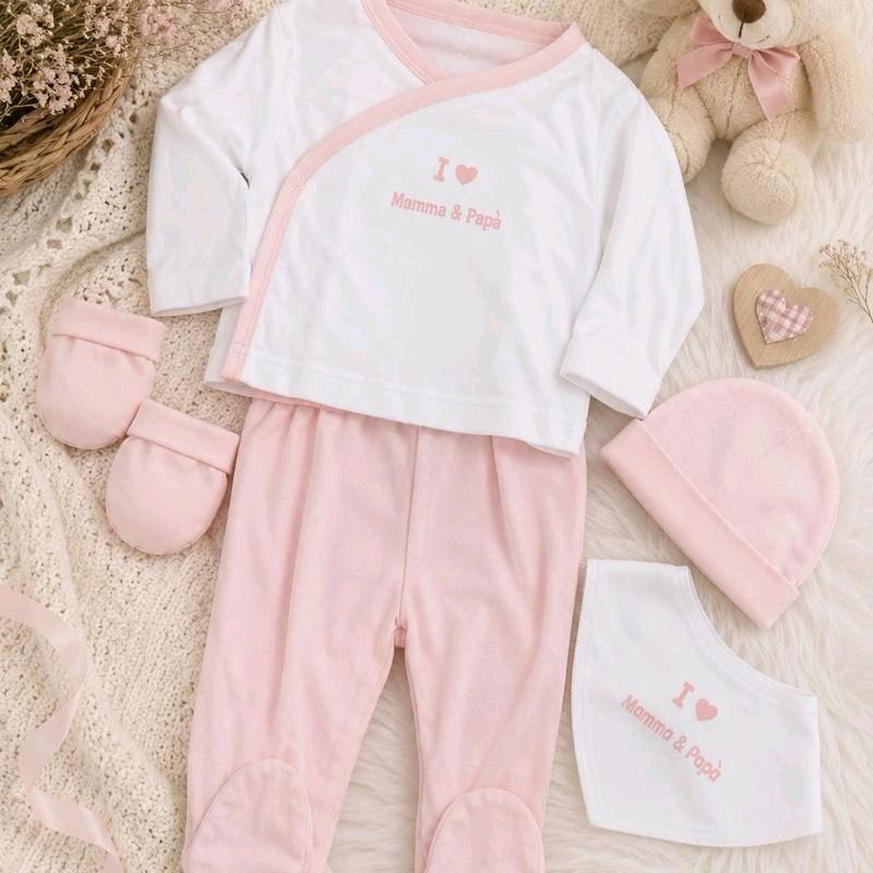 Set caldo cotone nascita 5 pezzi