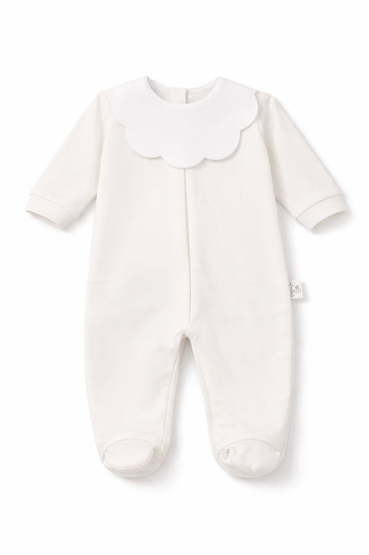 Tutina pappa e latte in bianco colletto nuvoletta