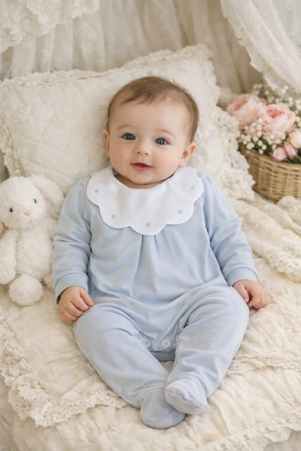 Pagliaccetto e tutina pappa e latte in cotone