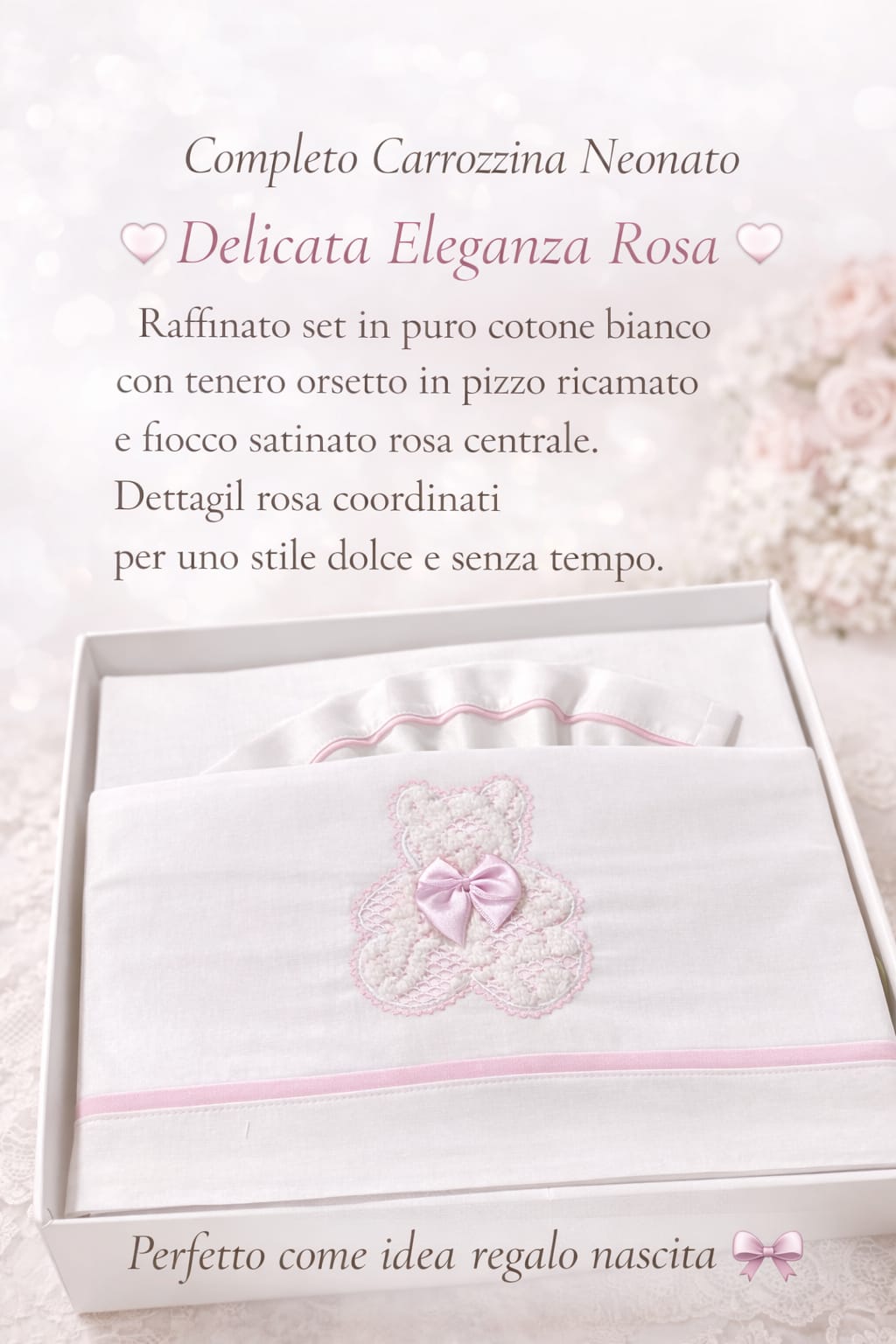 Set lenzuola orsetto in puro cotone