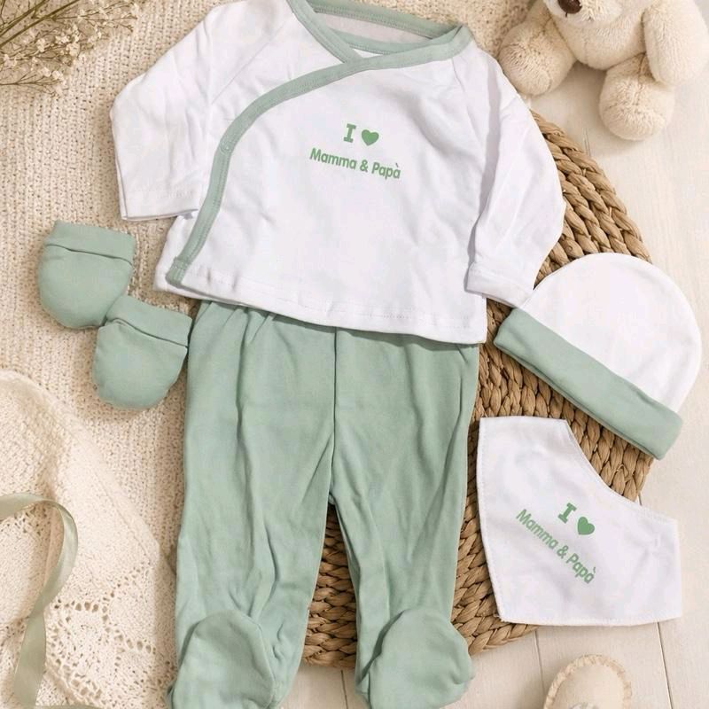Set caldo cotone nascita 5 pezzi