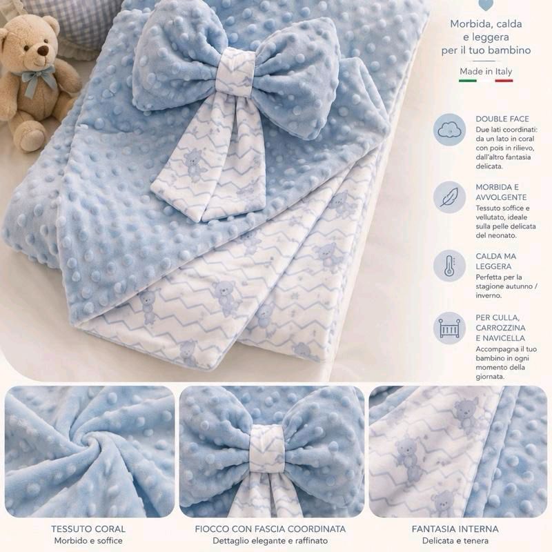 Copertina in Double face in Coral 110x140