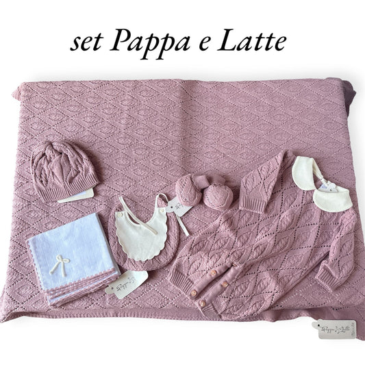 Set pappa e latte in misto lana tg.54/58 cm