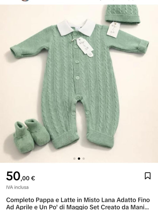 Tuta in lana pappa e latte