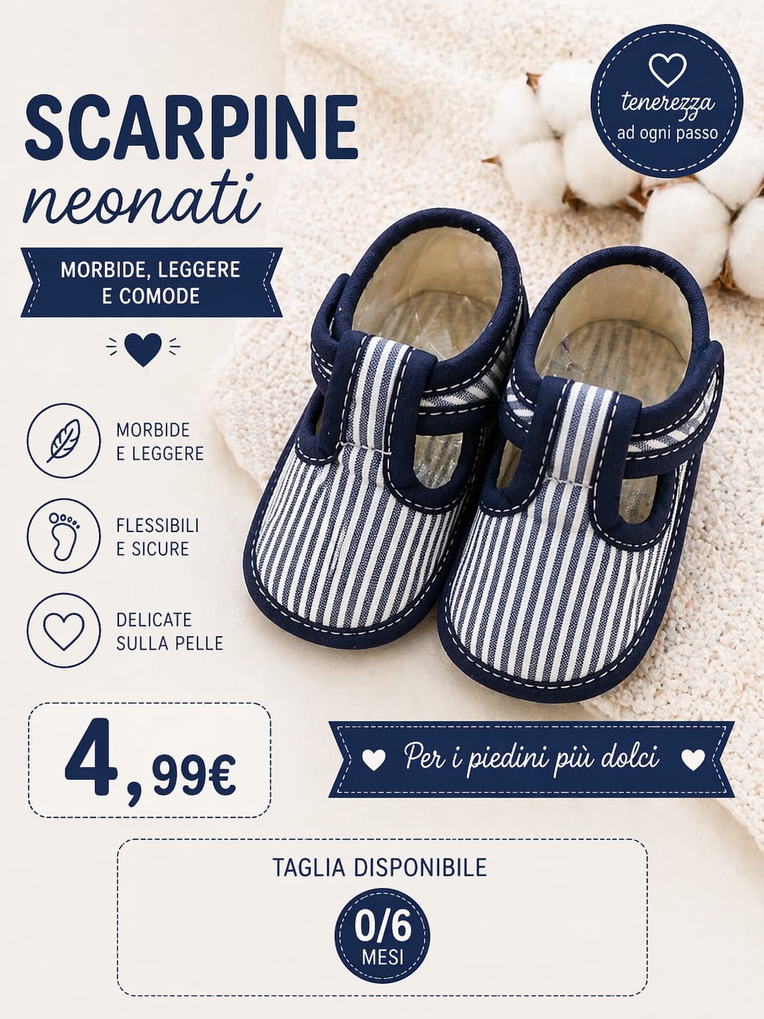 Scarpine estive 0/6 mesi