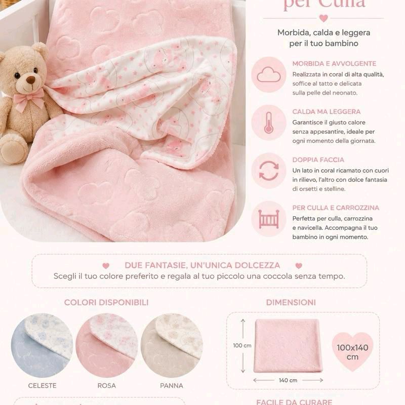 Coperte in Coral calde leggere in Double face