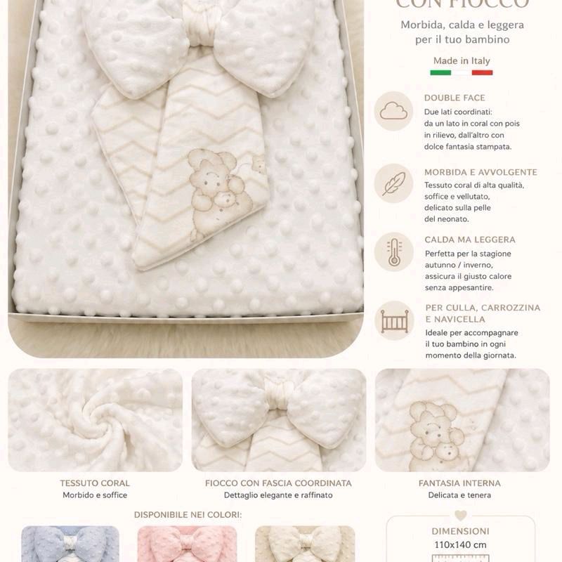 Copertina in Double face in Coral 110x140